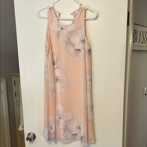 Floral Peach Sleeveless Dress